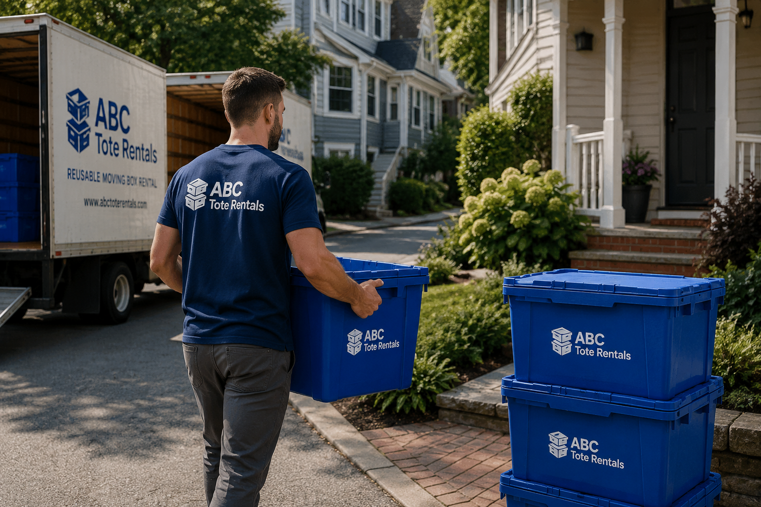 Reusable totes and moving supplies
