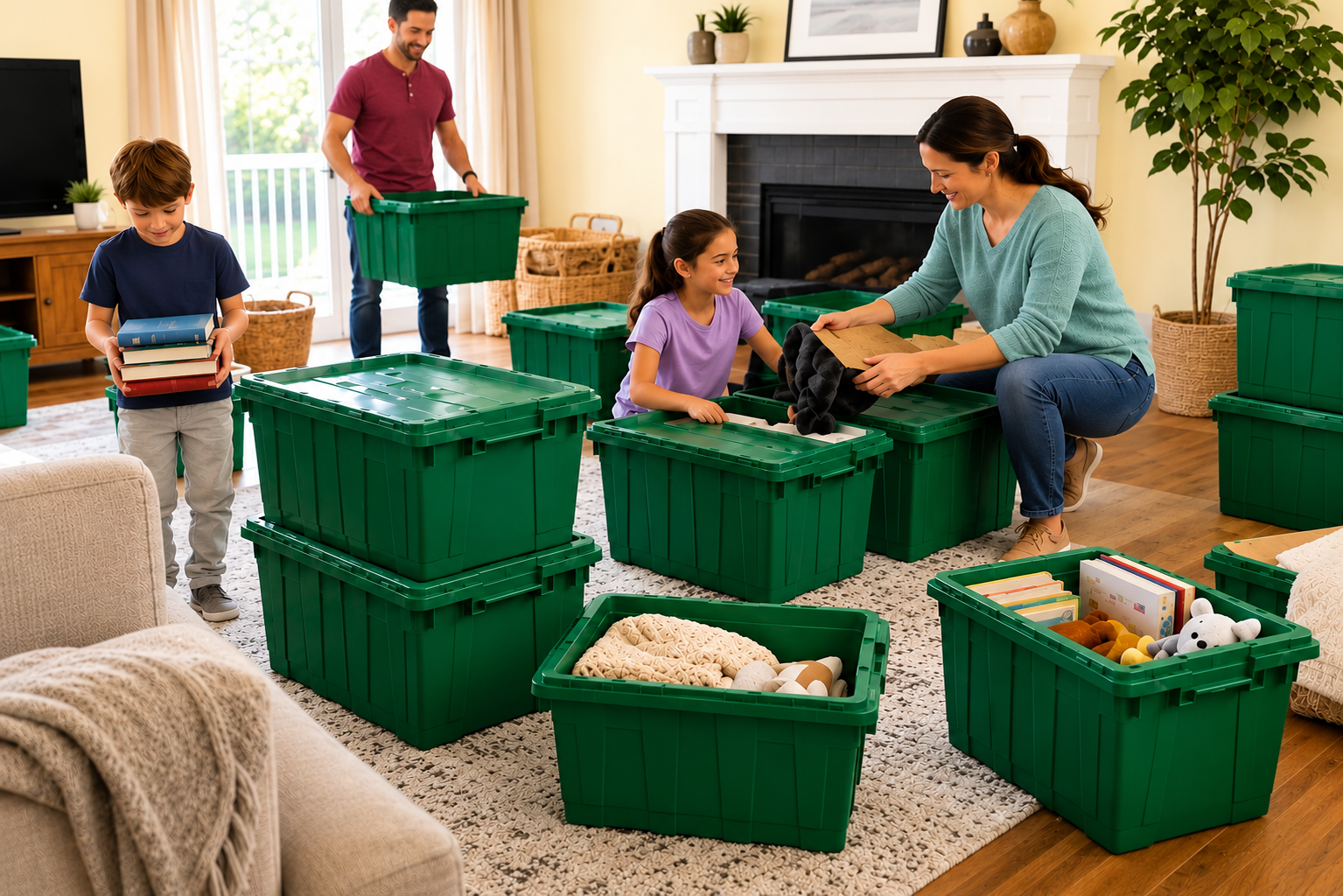 Reusable totes and moving supplies