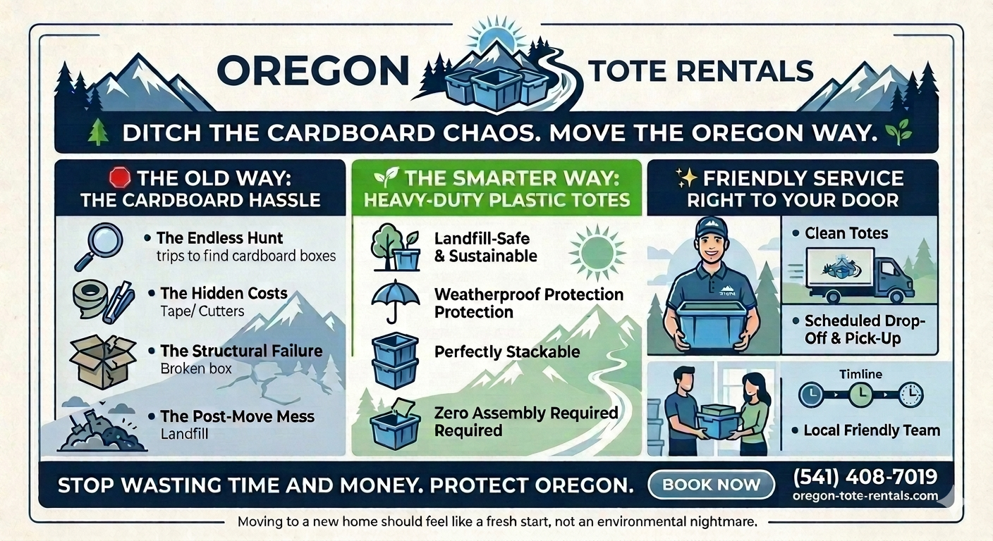 Reusable totes and moving supplies