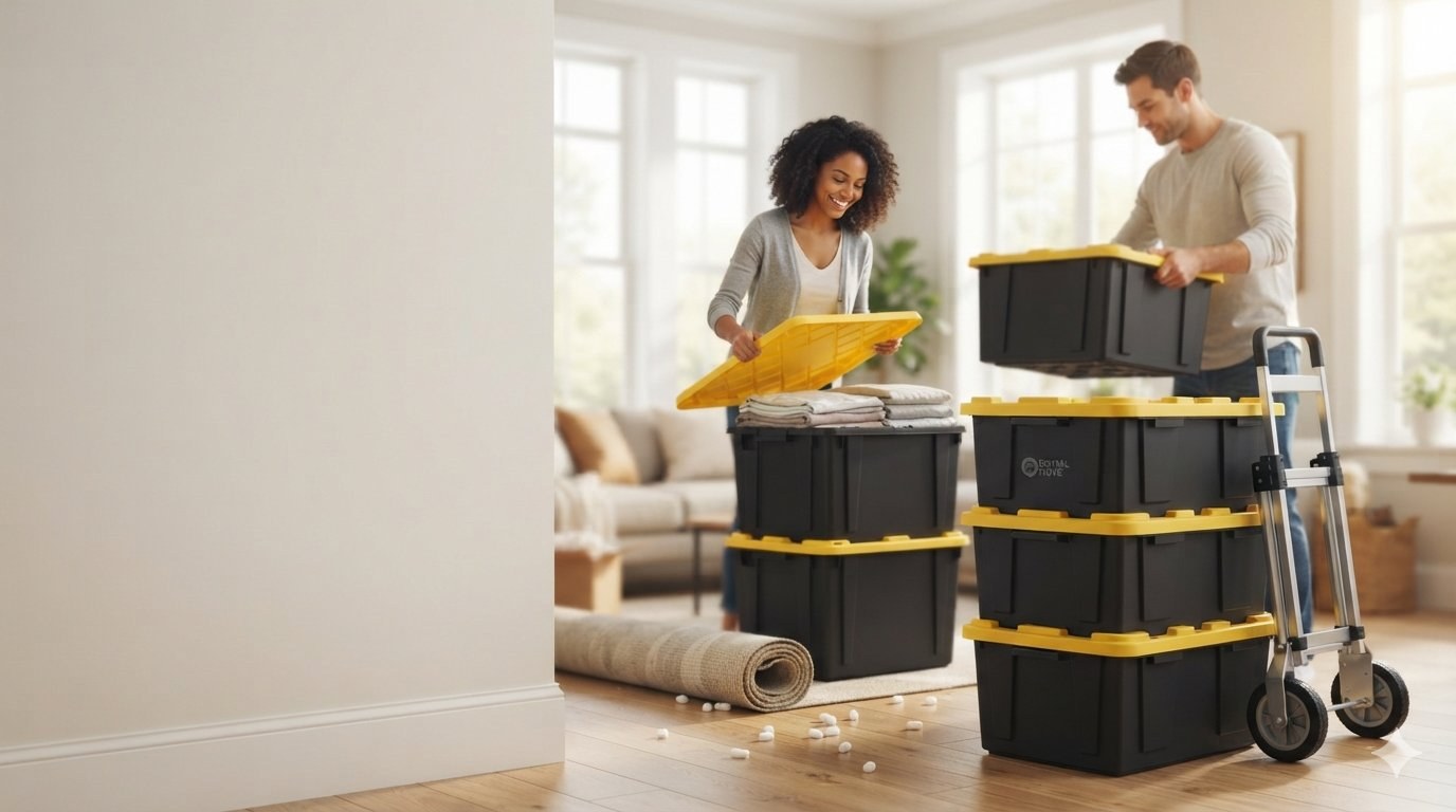 Moving totes delivered by ETX Crate & Carry